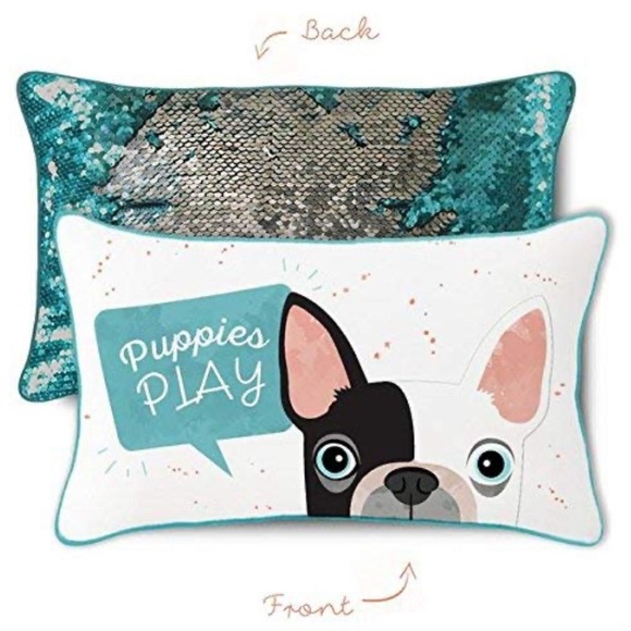 Mermaid Pillow Company "Puppies Play" Sequin Positivity Collection Pillow Plush - Picture 5 of 10